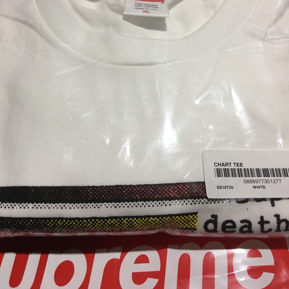 Supreme - Chart Tee- SS18 week 1- Sz. XL